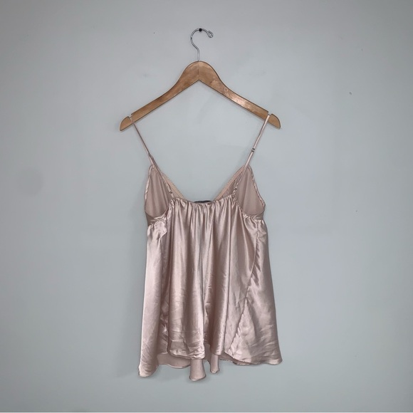 Victoria’s Secret Silky Babydoll‎ Top Size Medium Lingerie Light Pink Black Bow - Picture 6 of 6